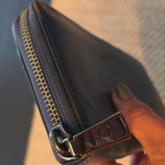 Coach Midnight Blue Leather Zip Wallet - Picture 3 of 7